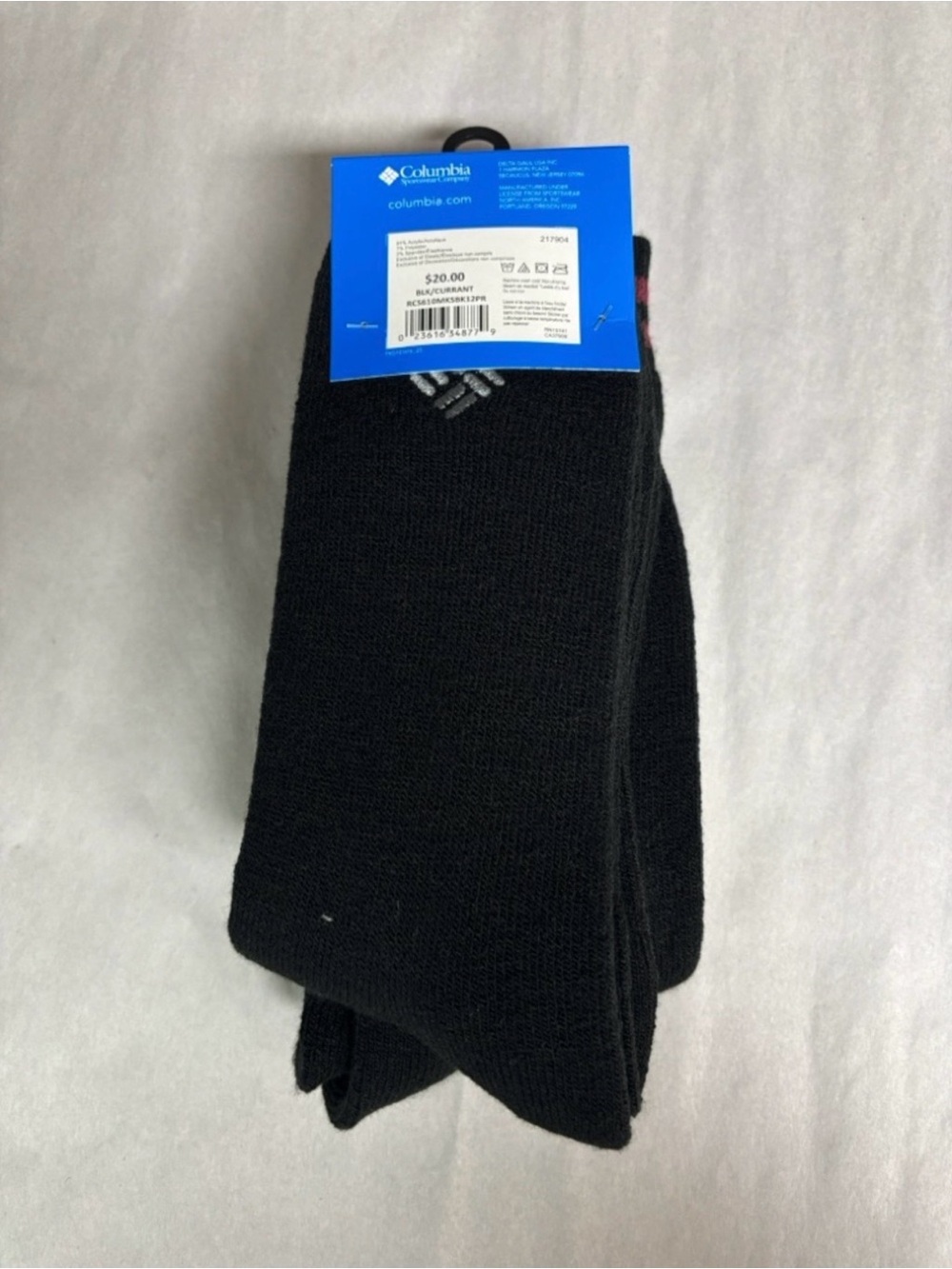 New Columbia Socks Men’s 2 Pair Black Warm Fleece Socks Activewear Casual Active - Picture 4 of 12
